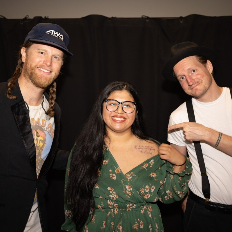 Leticia G. backstage with The Lumineers in Austin